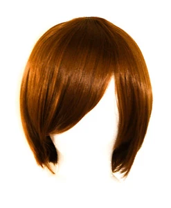 11 Zoll kurzer gerader Schnitt mit langem Pony kastanienbraun braun Cosplay Perücke NEU - Bild 1 von 1