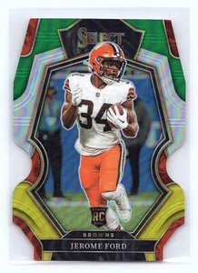 Jerome Ford 2022 Select Premier Green Yellow Prizm Die-Cut RC #124 Browns - Bild 1 von 2