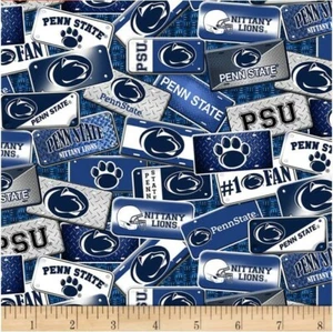 Tela de algodón con logotipo de 1/2 yarda BTHY NCAA Penn State Nittany Lions - Imagen 1 de 2