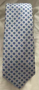 Boys Children Chaps Tie Necktie 50” X 2.75” Light Silver Blue Dots EUC - Picture 1 of 5