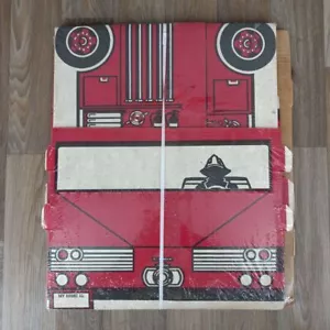 Vintage Kids Stuff Fire Truck Storage Box 26.5"x17"x11.75" Red Cardboard - Picture 1 of 4