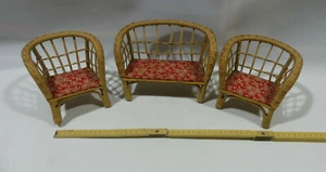 DDR Puppenmöbel aus Korb  Sofa + 2 Sessel    - Picture 1 of 4