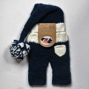 Baby Grobstrick Set Mütze und Hose 0-3 Monate Heute bin ich so dorabel - Bild 1 von 9