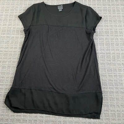 Blusa camisa negra manga corta Covington para mujer talla pequeña Foto 1 de 4