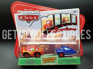 DISNEY PIXAR CARS MINI ADVENTURES CACTUS LIGHTNING MCQUEEN DOC HUDSON SAVE 6%  - Picture 1 of 2