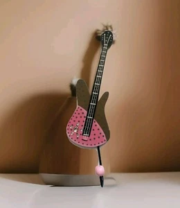 ๐ด Gift Gallery Pink Wood Guitar COWGIRL Wall Hanger Hook coat hook decorative - Picture 1 of 10