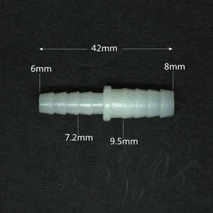 LOTE DE 10 6 mm*8 mm Tubo de silicio para pecera reductora Tubo de plástico Accesorio de púas - Imagen 1 de 3