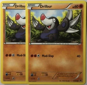 POKEMON 2X DRILBUR 59/98 EMERGING POWERS COMMON NEAR MINT - Picture 1 of 1