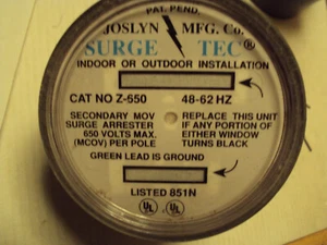 Maclean Joslyn Surge-Tec secondary surge arrestor; cat# Z-650; 3/4 conduit fit - Picture 1 of 2