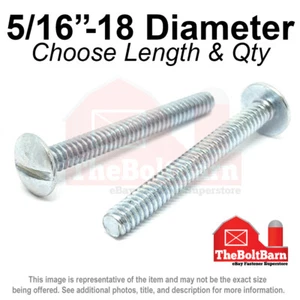 5/16"-18 Slotted Truss Head Machine Screws Bolts Zinc Coarse (Pick Length & Qty) - Picture 1 of 2