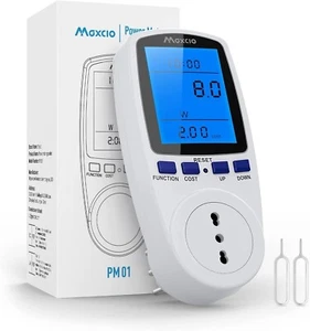 Misuratore Consumo Elettrico Maxcio Misuratore Corrente con Schermo LCD Spina... - Foto 1 di 6