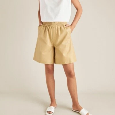 Seed Heritage Leather Short in Fawn luxe BNWT - Size 8 - image 1 of 4