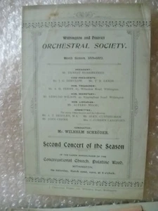 1902 Concert Programme Mr Wilhelm Schroder Mrs Schroder R Groves 22 March - Bild 1 von 2
