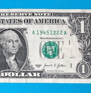 1945 December 22 (А 19451222 A) BIRTHDAY Note $1 One Dollar Bill - Picture 1 of 4