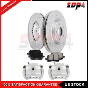 Front Drill Slot Brake Rotors & Calipers & Ceramic Pads For 07-2008 Saturn Aura - Bild 1 von 10