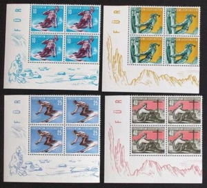 LIECHTENSTEIN 1955 Cpl XF MNH** Bloc Set, Slalom Skiing, Rockclimbing Topics - Picture 1 of 1