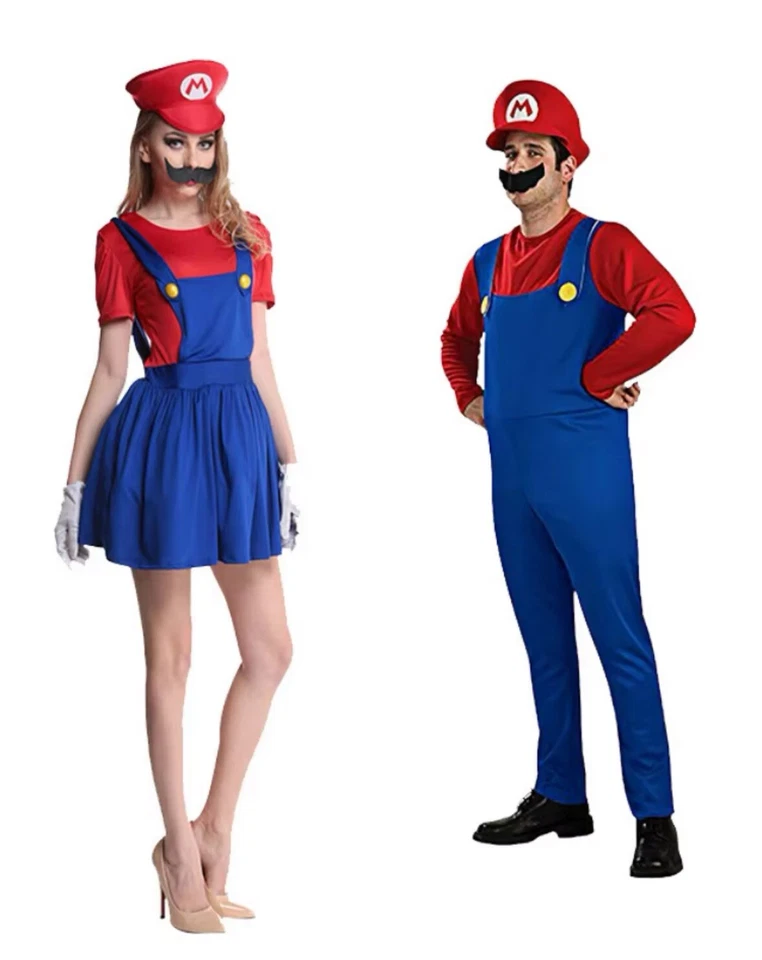 Costume Adulte Carnaval Mario Et Luigi Femme Et Homme Déguisement - Photo 1/4