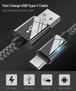 USB to Type C Cable Fast Charging Data Cord for Samsung S8 S9 S10 S20 Google 9 8 - Picture 1 of 19