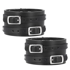 2 Stück Breites Leder-Manschettenarmband Für Herren Wideleather-Geschenke FAT - Bild 1 von 16