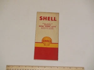 1956 Shell Greater New York City Manhattan Bronx Brooklyn Queens Street Guida ++ - Foto 1 di 10