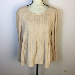 Blusa Top American Eagle Peplum Talla L Mujer Rubor Bordada Manga Larga Recorte - Imagen 1 de 17