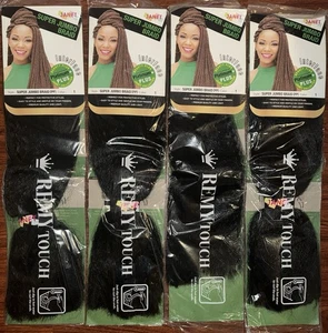 Janet Collection Super Jumbo Braid (PP) Color 1 Black Remy 4 Pack Synthetic Hair - Picture 1 of 4