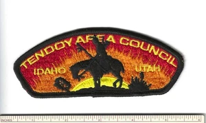 EM SCOUT BSA CSP TENDOY AREA COUNCIL IDAHO UTAH MERGED PATCH INDIAN ON HORSE CB - Picture 1 of 1