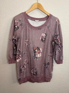 Eyeshadow Girls Sweater Floral Pattern Junior Size Large - Picture 1 of 6
