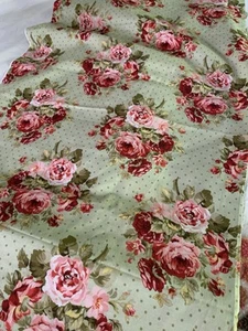 5 Yards of Heritage Studio Collection By Fabric Traditions 2011 Roses & Green - Picture 1 of 4