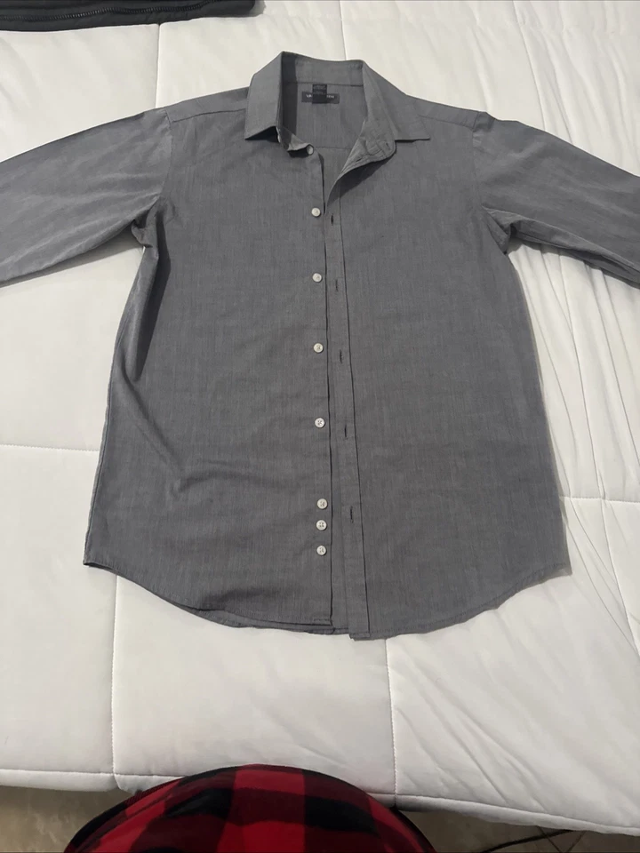 Camisa de vestir Van Heusen para niños manga larga azul a cuadros, abotonada, XL (14/16) Foto 1 de 4