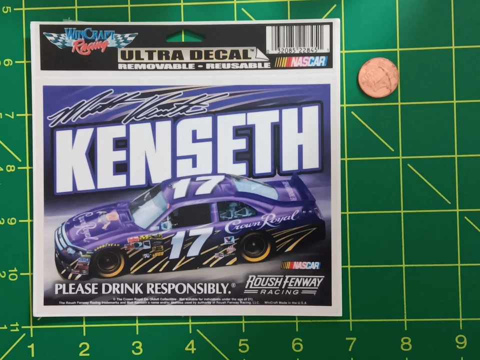 WinCraft Racing Ultra Calcomanía Kenseth 17 NASCAR Crown Royal Extraíble Reutilizable Foto 1 de 1
