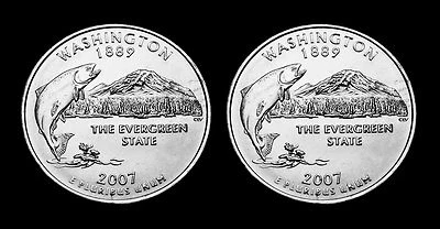 2007 P+D Washington State BU Washington Statehood Quarter Set~From US Mint Rolls - Image 1 of 2