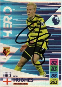 WILL HUGHES SIGNED WATFORD 2021/2022 ADRENALYN XL TRADING CARD+COA - Picture 1 of 1