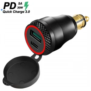 Wasserdicht Ladegerät Typ C + USB Steckdose für BMW Motorrad DIN Stecker Adapter - Picture 1 of 12
