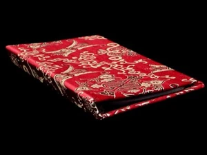 Red & Chinese Longevity Fortune design Silk Covered Credit Business Card Holder - Imagen 1 de 6