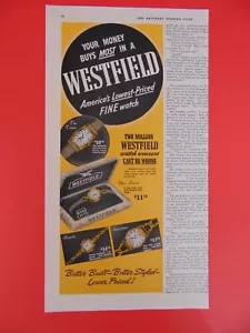 1941 WESTFIELD orologio al miglior prezzo stampa artistica pubblicità - Foto 1 di 1