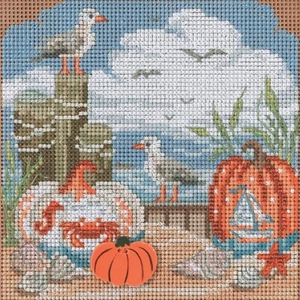 Fall Beach Cross Stitch Kit Mill Hill 2022 Buttons & Beads Autumn MH142225 - Picture 1 of 2