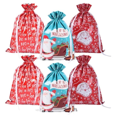 ANIANHAO 6X Extra Large Christmas Sacks Reusable Drawstring Wrap Present Gift Party Bags