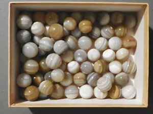 Agate Marbles 2 of 5/8 to 3/4 inch Banded Bullseye Vintage Natural Gemstones - Picture 1 of 1
