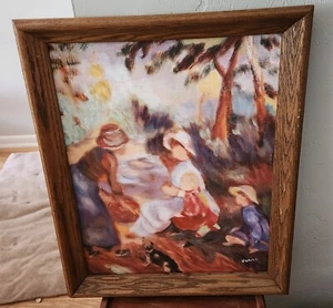 Renoir The Apple Seller c.1890  In Oils Reproduction On Board Signed Vanna 20x16 - Picture 1 of 6