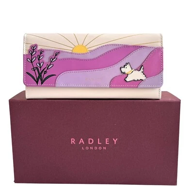 RADLEY Purse Leather Large Coin Card Wallet Gift Boxed - Lavender Fields RRP £99 - Image 1 of 4