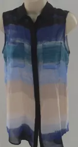 NWT Reed Stripe Sky Blue Blouse Size S - Picture 1 of 4