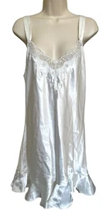 Oscar de la Renta Pink Label Damen Vintage Style Satin Nachthemd Gr. S weiß - Bild 1 von 7