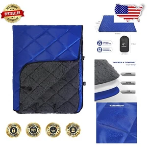 Extra Large Portable Outdoor Blanket with Sherpa Lining for Cold Weather Comfort - Picture 1 of 8