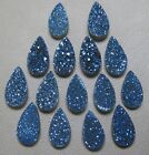 NATURAL TITANIUM DRUZY 10 X 18 MM PEAR CABOCHON LOOSE GEMSTONE - FOR ONE PIECE