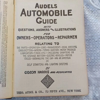 1915 Audels Automobile Guide With Questions & Answers. 1918 Reprint.  - Image 1 of 4