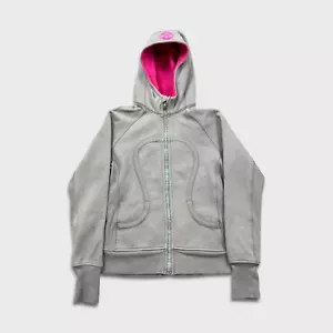 Lululemon Scuba Hoodie Damen Größe 8 grau durchgehender Reißverschluss Sport Kapuzenpullover - Bild 1 von 7