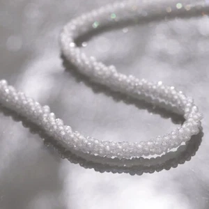 Kristall Quarz 2-3 mm Facettiert Rund Edelstein Perlen 3 Strang Gerollt Halskette 18 Zoll - Bild 1 von 12