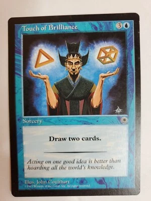 MTG Magic The Gathering Card Touch of Brilliance Sorcery Blue Portal 1997 - Image 1 of 2