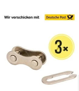 3x  Fahrrad Kettenschloss 1/2x1/8" Zoll   Single Speed Kette  - Bild 1 von 5
